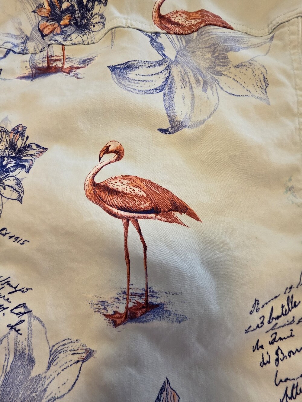 Chico's 'BON VOYAGE'Light Blue Printed Denim Jacket with Floral & Bird Motifhico - Picture 3 of 10
